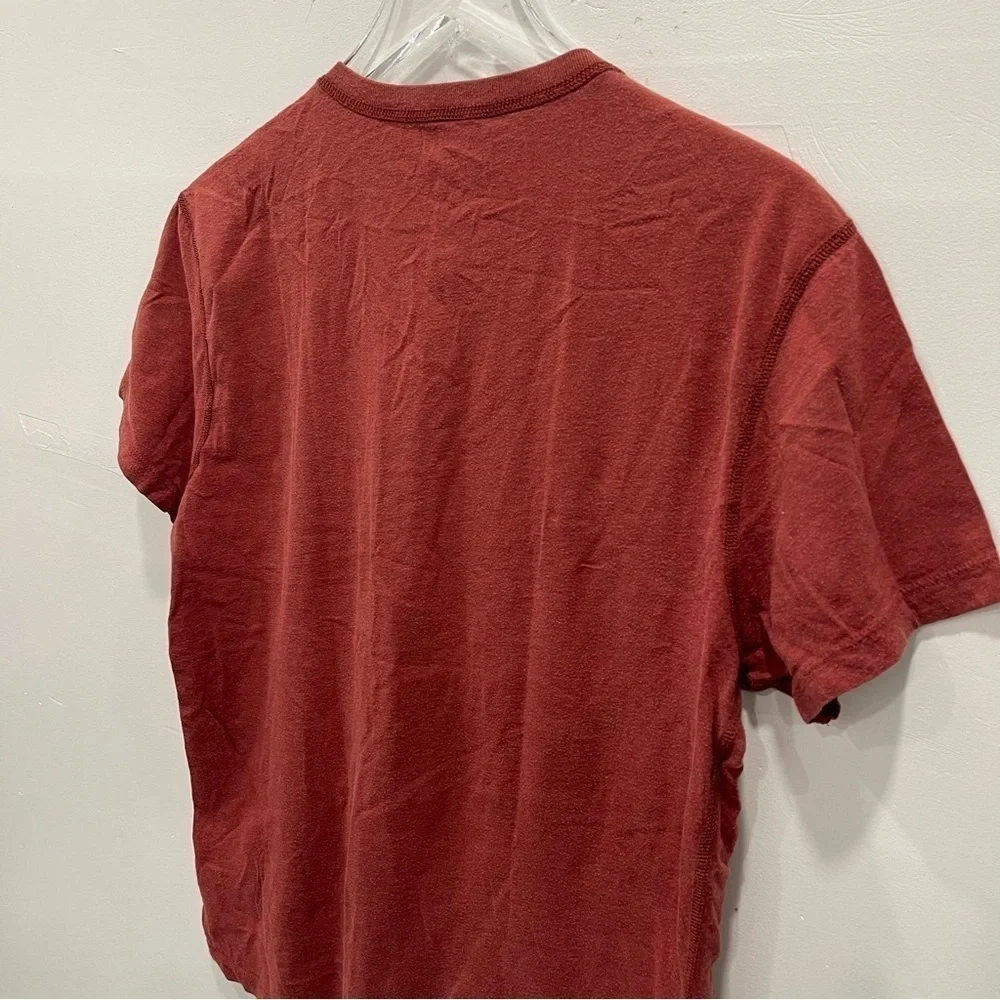 J. Crew Slim Broken-In Short Sleeve Henley Cotton Medium Red